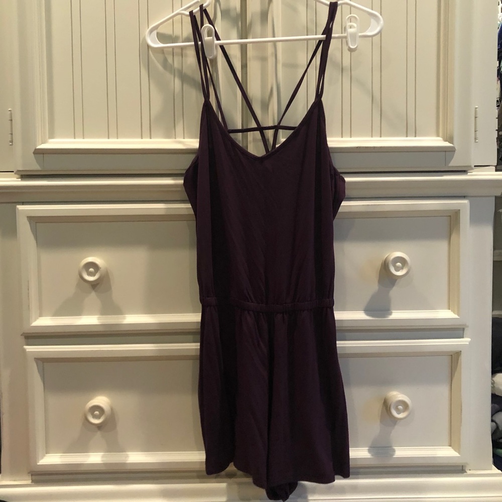 AE Dark Purple Strappy Romper